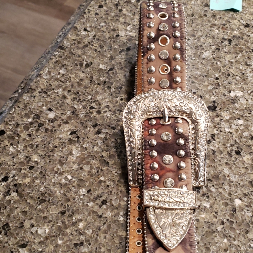 Camouflage belt with bling